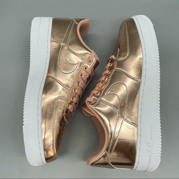 NEW Nike Air Force 1 Low White Rose Gold Sneakers Brand New - Picture 9 of 12